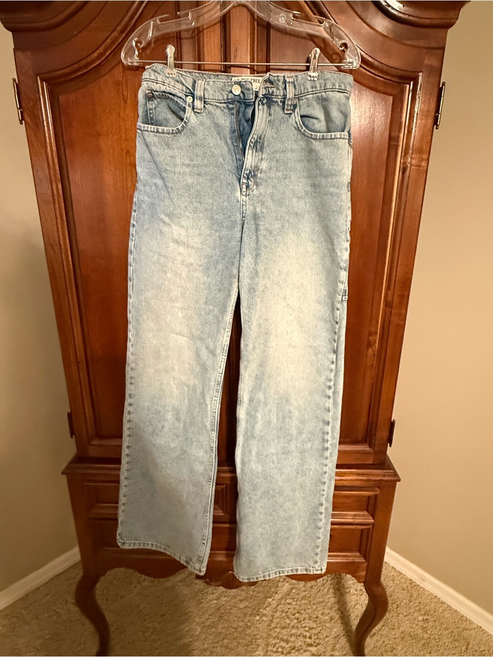 Free People wide legged jeans - light blue jeans color. Size 27